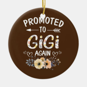Womens Promoted to Gigi Again Flower New Gigi  Keramik Ornament