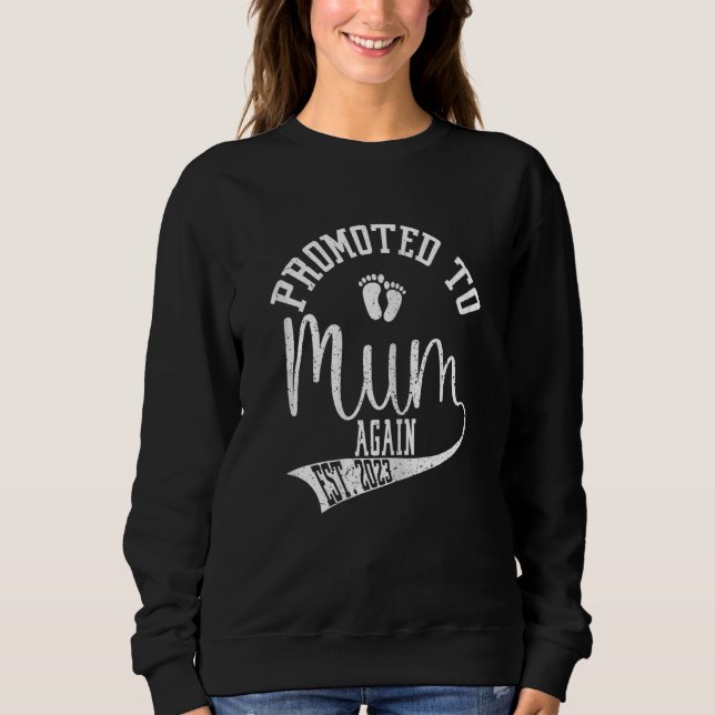 Womens Promoted to Mum Again 2023 Cute New Mum Tee (Vorderseite)
