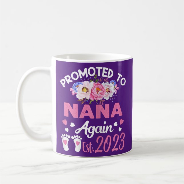 Womens Promoted To Nana Again 2023 Floral Kaffeetasse (Links)