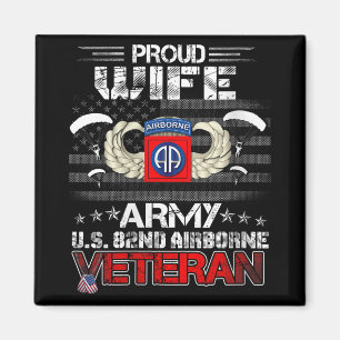 Womens Proud Ehefrau Army Us 82. Im Flugzeug Veter Magnet