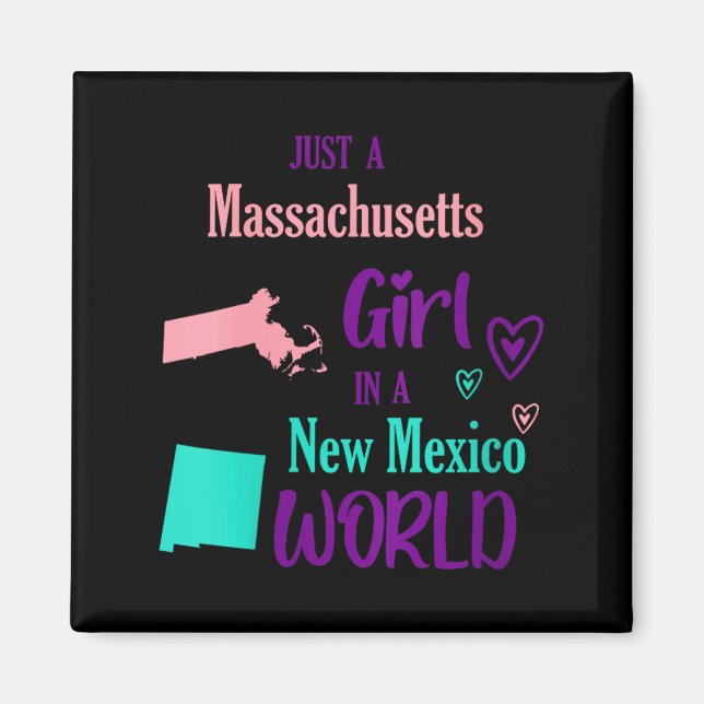 Womens Proud Girl Just A Machusetts Girl In A New  Magnet (Vorne)