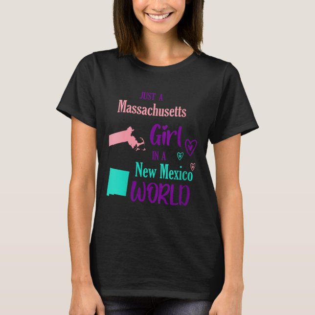 Womens Proud Girl Just A Machusetts Girl In A New  T-Shirt (Vorderseite)