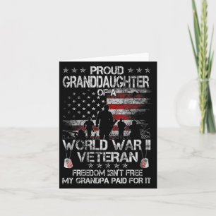 Womens Proud Grandtochter einer Wwii Veteran Us Fl Karte