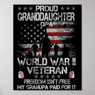 Womens Proud Grandtochter einer Wwii Veteran Us Fl Poster