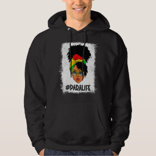 Womens Proud Para Life Afro Messy Bun Black Histor Hoodie