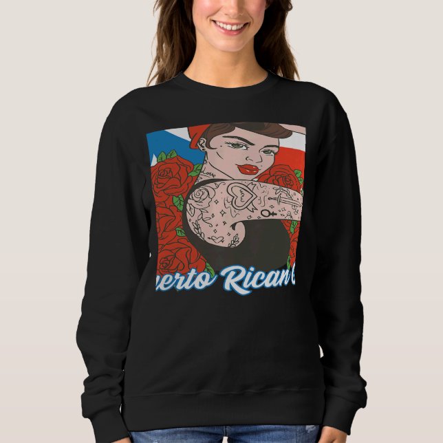 Womens Puerto Rican Girl Puerto Rico Women Boricua Sweatshirt (Vorderseite)