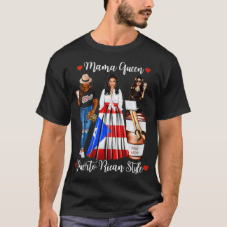 Womens Puerto Rican Mama Queen Puerto Rico Mother T-Shirt