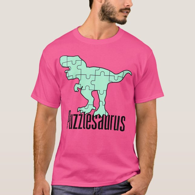 Womens Puzzlesaurus Dinosaur Puzzle Piece Game Jig T-Shirt (Vorderseite)