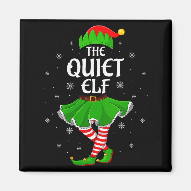 Womens Quiet Elf Christmas Family Girls Women Elf  Magnet (Vorne)