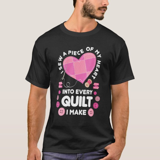 Womens Quilting Heart Sewing Machine  Sew Sewer Qu T-Shirt (Vorderseite)