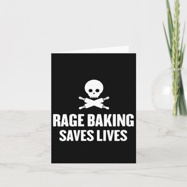 Womens Rage Baking Saves Live Skull Funny Baker Co Karte (Vorderseite)
