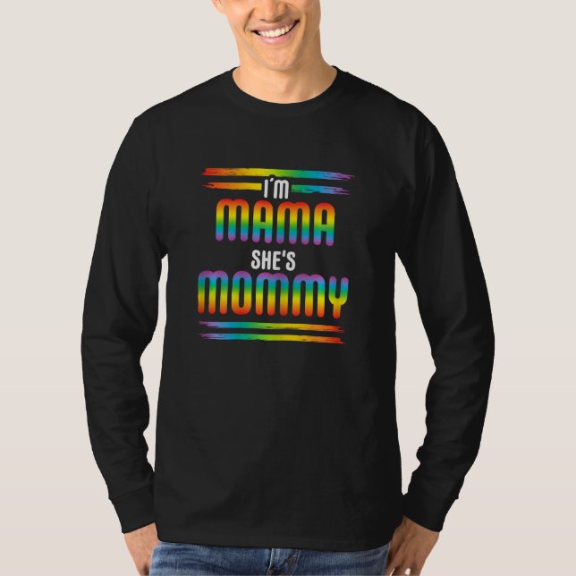 Womens Rainbow LGBT Flag Gay Pride Month I M MAMA  T-Shirt (Vorderseite)