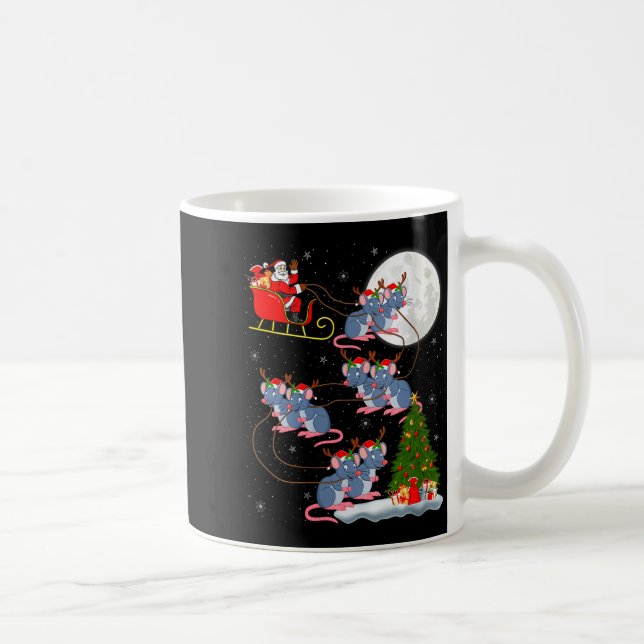 Womens Rat Rodents Santa Sleigh Flying Funny Magic Kaffeetasse (Rechts)