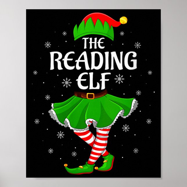 Womens Reading Elf Christmas Family Girls Women El Poster (Vorne)
