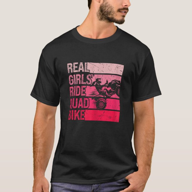 Womens Real Girls Ride Quad Bike Riding Girl  ATV  T-Shirt (Vorderseite)