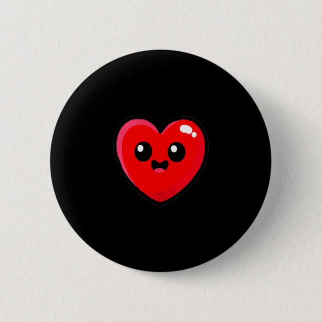 Women's Red Heart Funny Cute Design For Men Women  Button (Vorderseite)