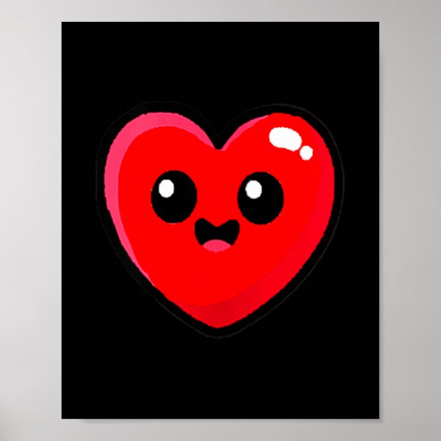Women's Red Heart Funny Cute Design For Men Women  Poster (Vorne)