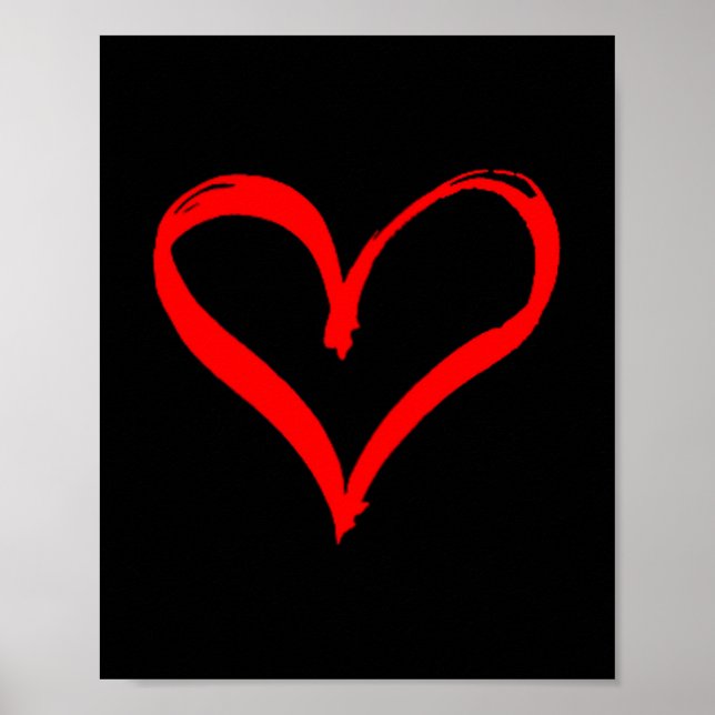 Women's Red Heart Funny Cute Design For Men Women  Poster (Vorne)