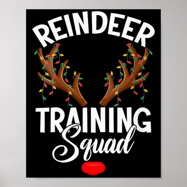 Womens Reindeer Training Squad Team Running Family Poster (Vorne)