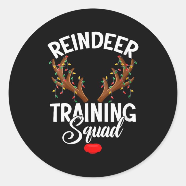 Womens Reindeer Training Squad Team Running Family Runder Aufkleber (Vorderseite)