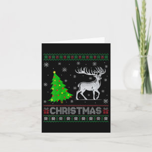 Womens Reindeer Xmas Tree Lighting Ugly Weihnachte Karte