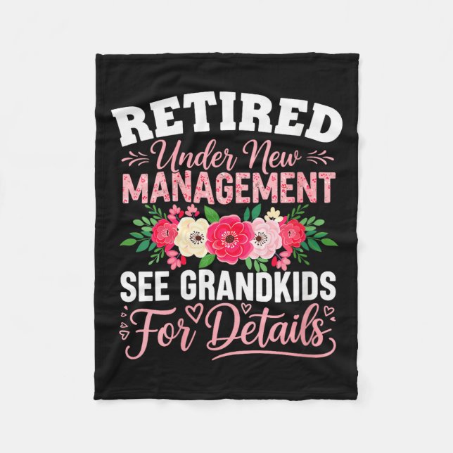 Womens Retired Under New Management See Grandkids  Fleecedecke (Vorderseite)