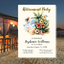 Women's Retirement Beach Aloha Blume Party Einladung