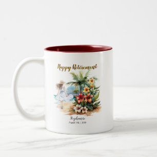 Women's Retirement Beach Aloha Blume Party Zweifarbige Tasse