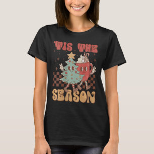 Womens Retro Christmas Dies The Season Christmas T T-Shirt