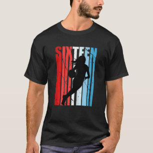 Womens Retro Girl 16. Basketball Geburtstagsspiele T-Shirt