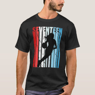 Womens Retro Girl 17. Basketball Geburtstagsspiele T-Shirt