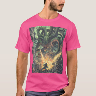 Womens Retro Japan Kaiju Punk Biomechanische Monst T-Shirt