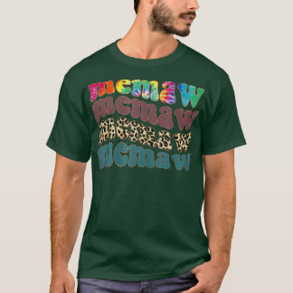 Womens Retro Leopard Memaw Gesegnetes Memaw Funny T-Shirt