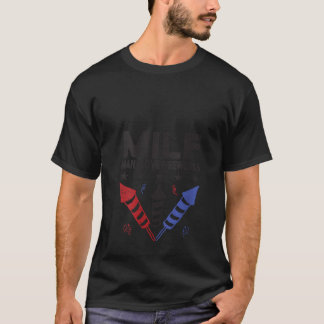 Womens Retro MILF Mann I Liebe Feuerwerk Funny Ame T-Shirt