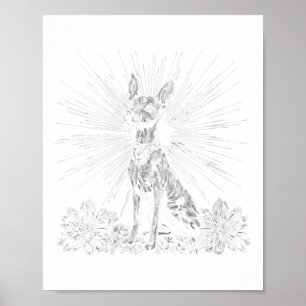 Womens Retro Tattoo Style Xoloitzcuintli Dog Lover Poster