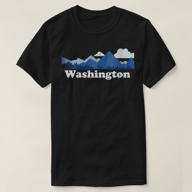 Womens Retro Washington Cascade Range Mount Rainie T-Shirt (Design vorne)