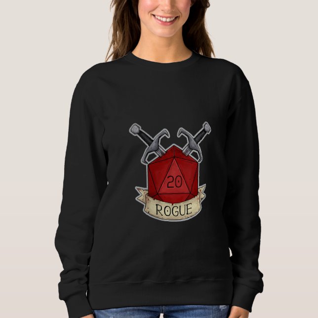 Womens Rogue Funny Nerdy Gamer D20 Tabletop Rpg Sweatshirt (Vorderseite)
