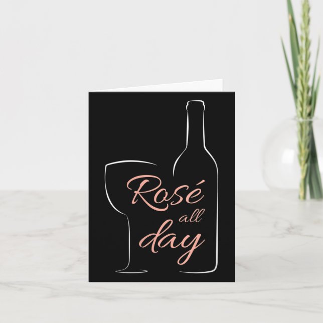 Womens Rose All Day Elegant Connoisseur Wine Lover Karte (Vorderseite)