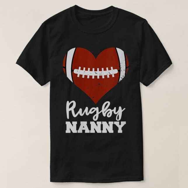 Womens Rugby Nanny Heart Funny Rugby Player Nanny T-Shirt (Design vorne)