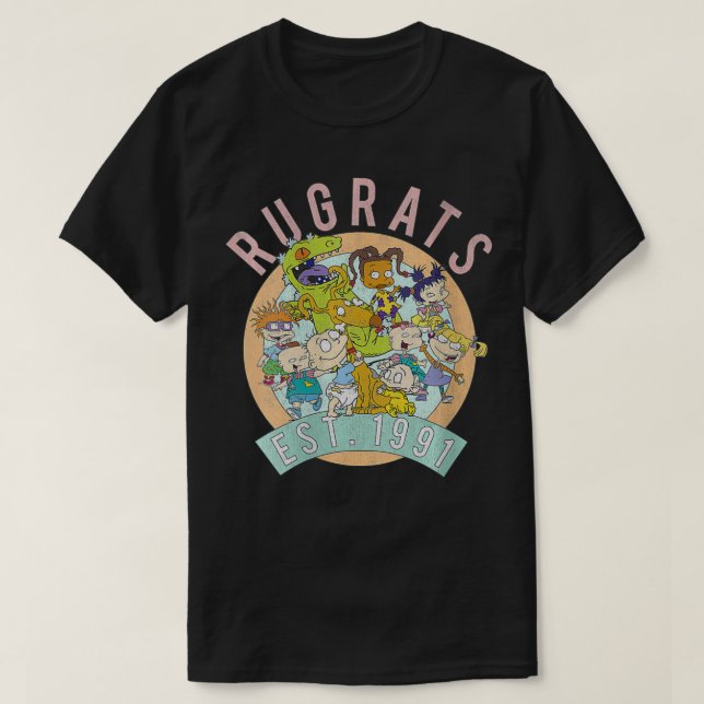 Womens Rugrats gegründet 1991 Group Shot Veck T-Shirt (Design vorne)