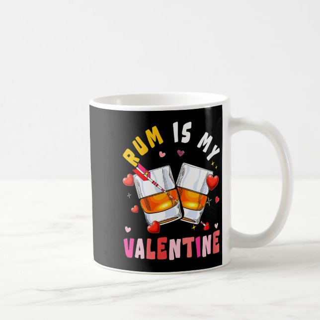 Women's Rum Is My Valentine Hearts Matching Drinke Kaffeetasse (Rechts)