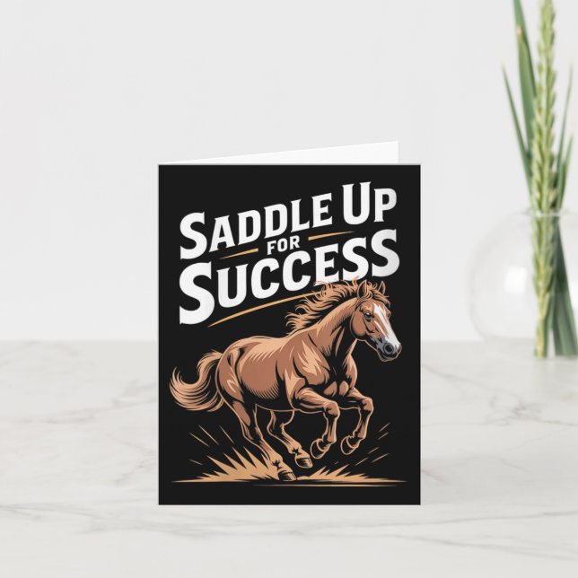 Womens Saddle Up For Success Motivational Horse Ri Karte (Vorderseite)