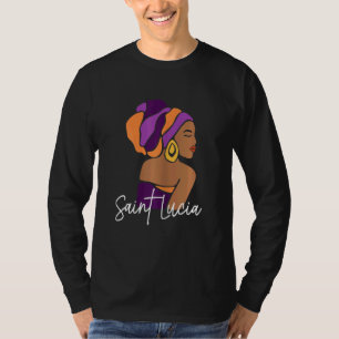 Womens Saint Lucia Karibische Insel Traditionelles T-Shirt