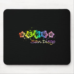 Womens San Diego, Ca Watercolor Beach & amp; Surf  Mousepad