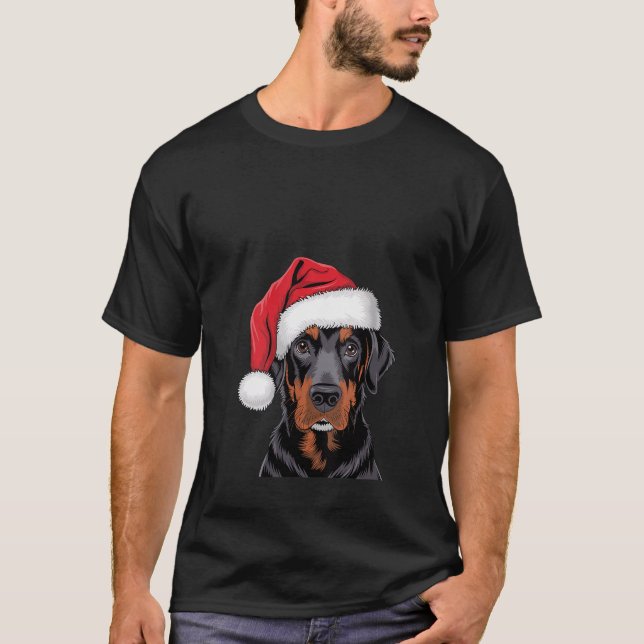 Womens Santa Black Lab Christmas Dog Labrador Love T-Shirt (Vorderseite)