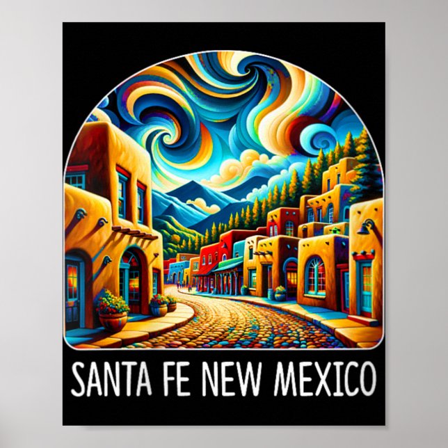 Womens Santa Fe New Mexico - Expressionism Art - V Poster (Vorne)