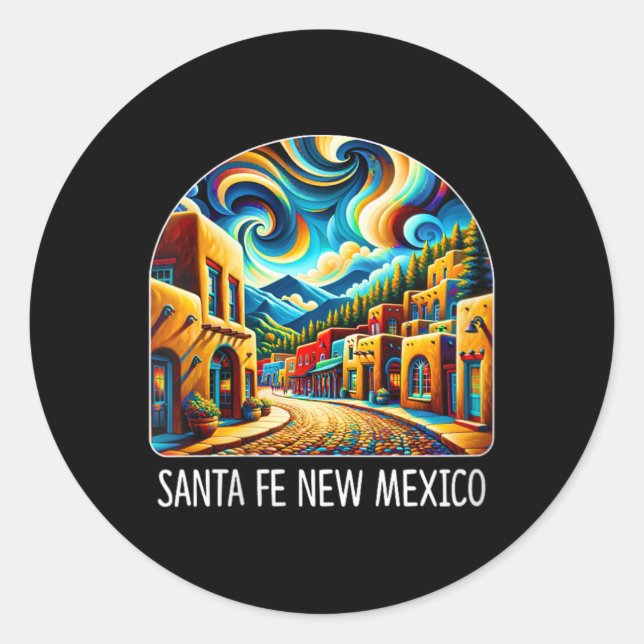 Womens Santa Fe New Mexico - Expressionism Art - V Runder Aufkleber (Vorderseite)