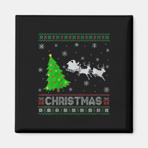 Womens Santa Sleigh Weihnachten Weihnachtsbaum leu Magnet