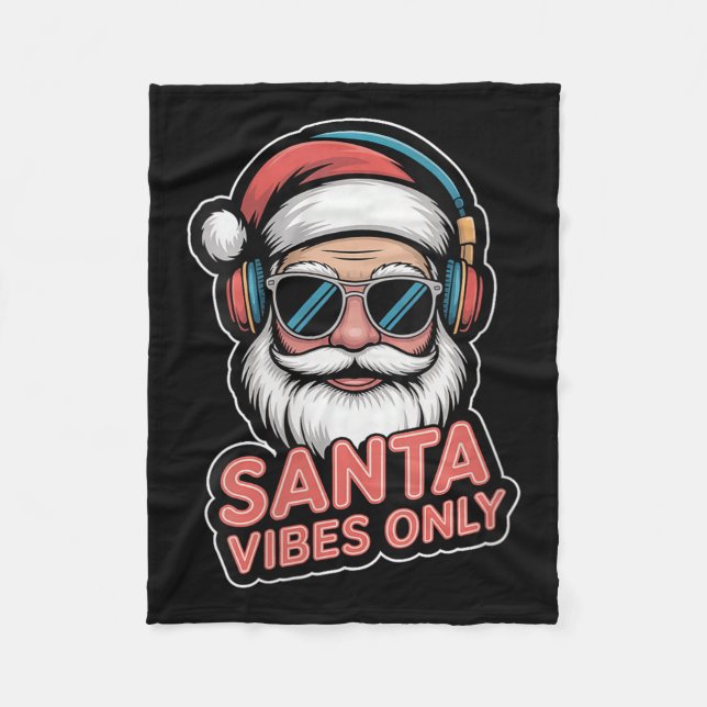 Womens Santa Vibes Only Funny P Culture Christmas  Fleecedecke (Vorderseite)