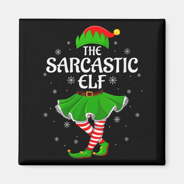 Womens Sarcastic Elf Christmas Family Girls Women  Magnet (Vorne)